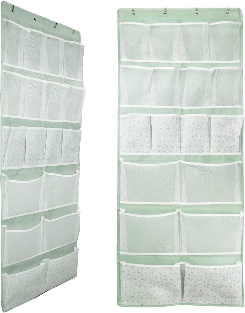 KANCNT 18 Pocekts Over the Door Shoes Organizer,Behind Door Hanging Storage Pocekt for Sock,Underwear,Hat,Handbag,Back of Door Hanging Shelf for Bedroom,Bathroom,Entryway,Storeroom,Pantry,Dorm,Nursery,2 Pack - Image 1